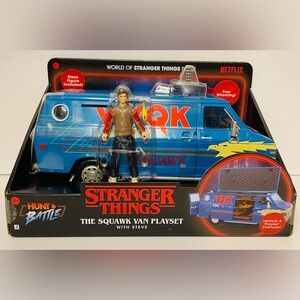 NEW 2025 Stranger Things Season 5 WSQK The Squawk Van Playset + Steve Figure